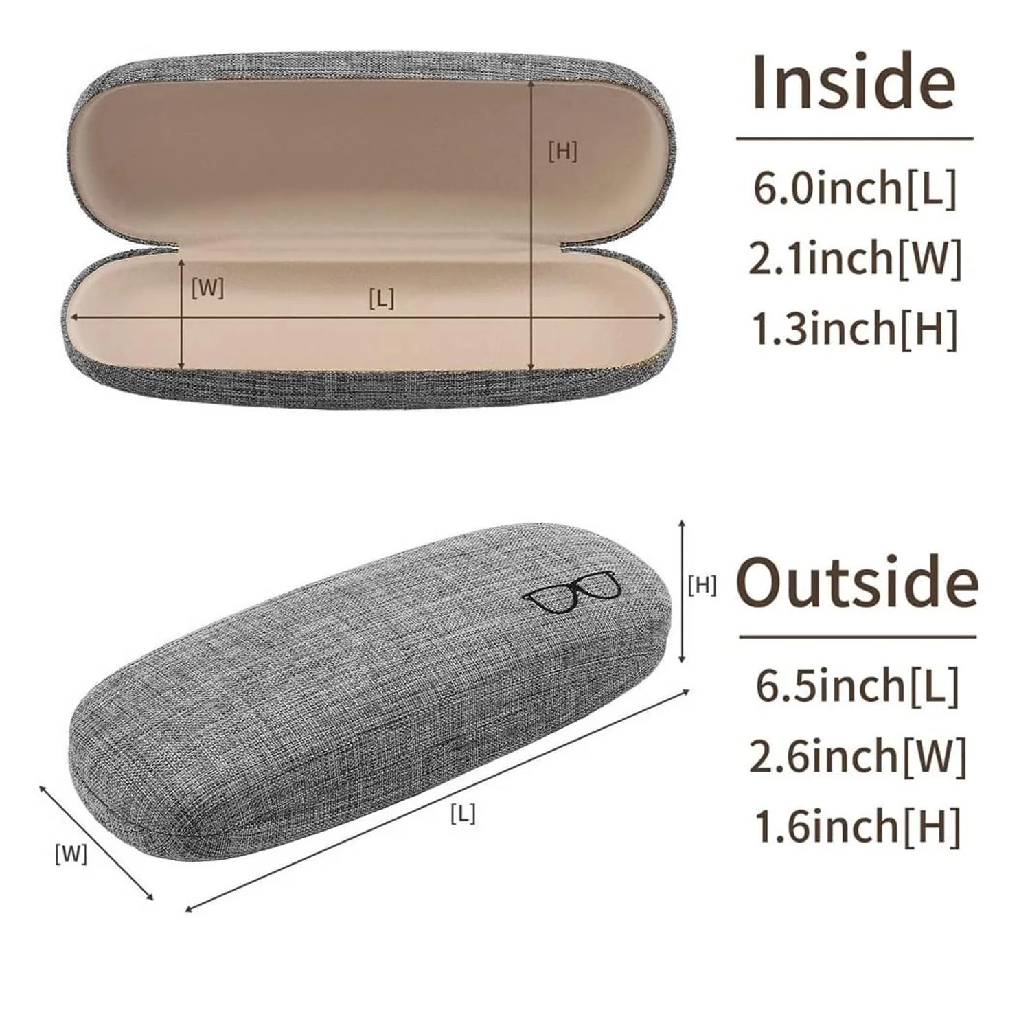 2 Pack Hard Shell Eyeglasses Case Reading Glasses Organizer for Men Women 2