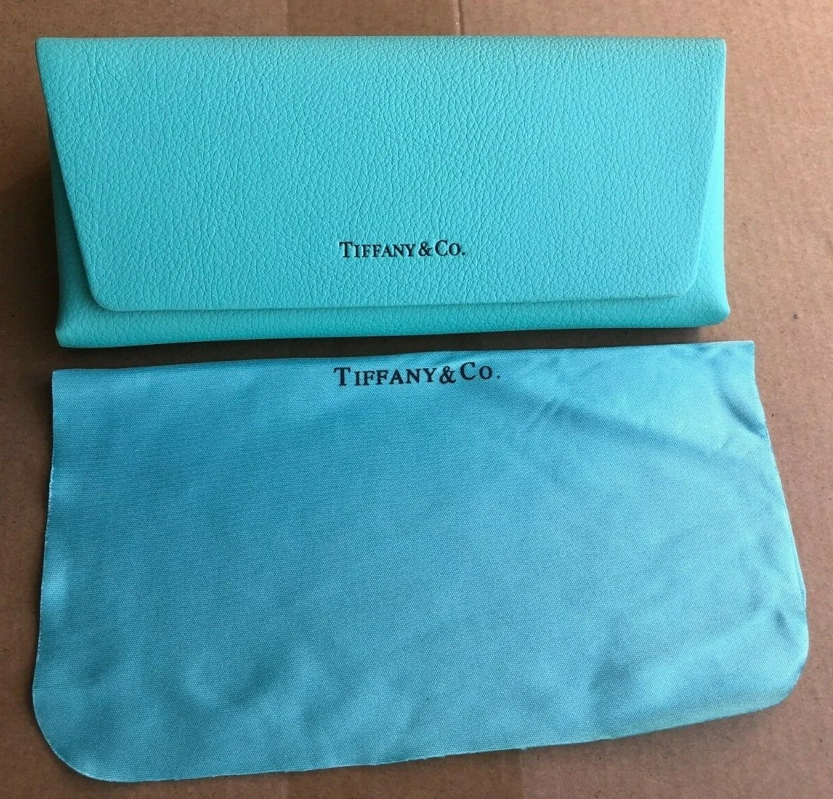 Brand new Authentic-Tiffany Eyeglass-Sunglass Leather Case With Cleaning Cloth