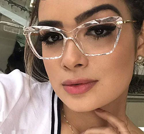 Cateye Transparent Clear Reading Glasses - Sexy Female Readers - Spring Hinge 2