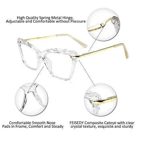 Cateye Transparent Clear Reading Glasses - Sexy Female Readers - Spring Hinge 3