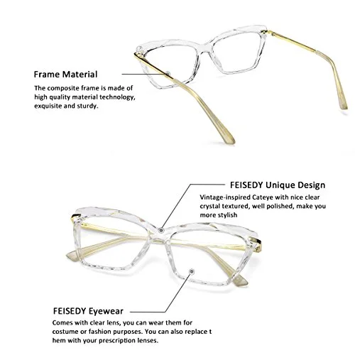 Cateye Transparent Clear Reading Glasses - Sexy Female Readers - Spring Hinge 4