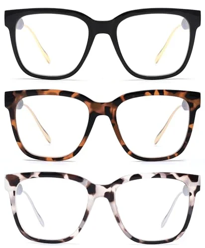 Oversize Women Reading glasses - Magnified Readers Cateye Vintage Jackie Leopard