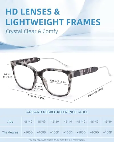 Oversize Women Reading glasses - Magnified Readers Cateye Vintage Jackie Leopard 3