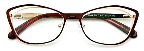 Premium Women Cateye Optical Frame Reading Glasses - Fashion Metal Readers Eye 3