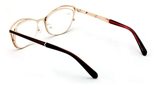 Premium Women Cateye Optical Frame Reading Glasses - Fashion Metal Readers Eye 4