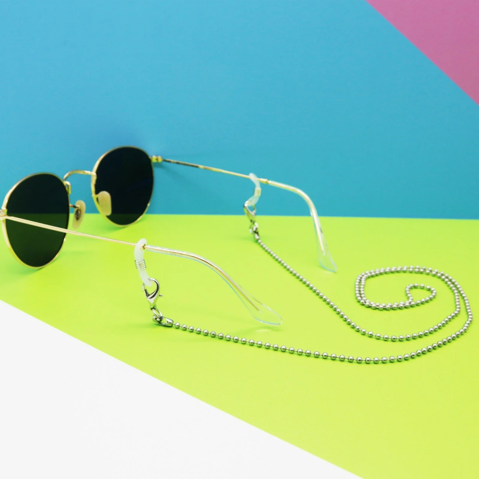 Sunglasses Strap & Lanyard Metal Bead Chain Eyeglasses Holders-5 pcs 2